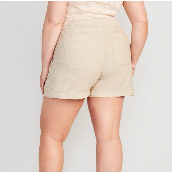 Old Navy Women’s High Waisted Linen Blend Utility Shorts Plus Size 4X Pull On - Picture 2 of 10